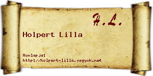 Holpert Lilla névjegykártya